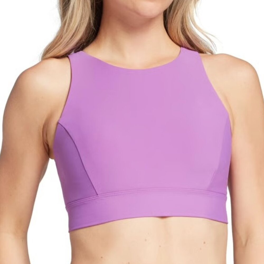 Calia Purple High Neck Long Line Bikini Top Size XS